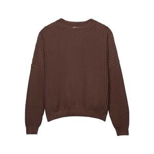 Honest Cotton Courtney Crew - Chocolate - EUC